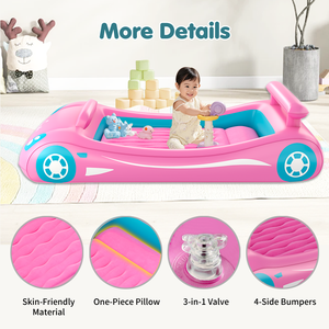 Colchón de Aire Inflable Portátil <span class=keywords><strong>2</strong></span> en 1 para Niños Pequeños, Cama Inflable para Niños con Laterales y Protectores para Dormir - Product Image 5
