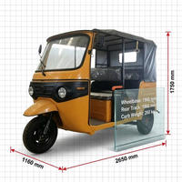 Tuk Tuk Électrique Haute Puissance 2000W, Tricycle à 3 Roues pour Passagers, Charge Utile 600kg, Style Bajaj, Rickshaw Électrique pour Service de Transport en Taxi
