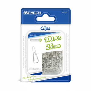 Mengfu M-0131 Graffette Triangolari Nichelate da 25mm, Confezione da 100 Pezzi, Fermagli Metallici per Ufficio e Scuola - Product Image 2