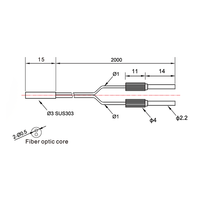 Capteur à réflexion diffuse à fibre optique haute précision AkuSense PD-32 M3 R15, distance de détection 90 mm, certifié CE, pour espaces restreints