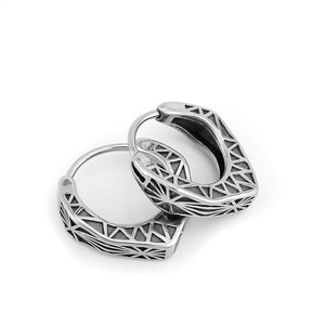 Pendientes de Aro Personalizados de Acero Inoxidable 316L, Elegantes, Impermeables, Estilo Occidental, para Hombre - Product Image 5