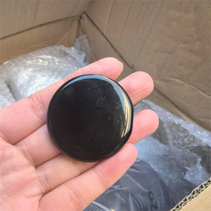 Đá Obsidian đen tự nhiên hình tròn đánh bóng 40mm giá sỉ rẻ, dùng làm tiền xu chạm khắc tự làm - Product Image 2