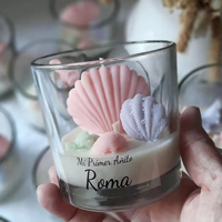 Bougie en forme de coquillage personnalisée avec logo, parfumée, senteur brise marine, pour décoration, cadeau souvenir pour bébé