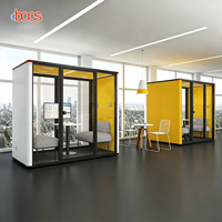 Cabine de réunion moderne insonorisée pour 2 personnes, cabine acoustique préfabriquée pour négociations, espace de travail silencieux pour bureau et hôtel, certifiée CE