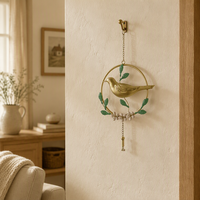 Décoration murale en métal, article d'intérieur, accent décoratif pas cher pour la maison, 24,13*2,54*47,63CM, gris, blanc, or, décoration murale en métal pour le salon