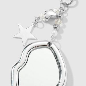 New Y2K Simple Versatile Exquisite Multi-Color CCB Zinc Alloy 3D Star Heart Cloud Glass <b>Mirror</b> Eco-Friendly Durable DIY Keychain - Product Image 4