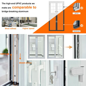 WANJIA Villa moderna in <span class=keywords><strong>PVC</strong></span> porte a doppio battente residenziali impermeabili in vetro porte finestre francesi - Product Image 3