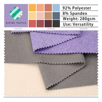 Tejido de punto Dralon elástico térmico cepillado de doble cara 280 GSM 92% poliéster 8% elastano para capa base, chaqueta, sudadera con capucha y ropa de descanso