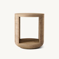 Table d'appoint ronde Bora en chêne noueux européen, design contemporain sculptural, fabrication artisanale OEM