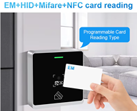 Lecteur de codes QR RFID tout-en-un, lecteur de cartes à code-barres pour contrôle d'accès, 125 kHz/13,56 MHz Wiegand 26-64 bits RS485 EM++