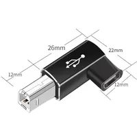 Adaptor USB Tipe C Female ke USB B Male dengan Output DC, Bahan Aluminium Alloy untuk Transfer Data Ponsel dan Laptop