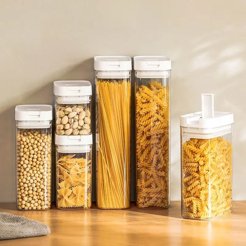 Frigorifero da cucina scatola portaoggetti per cereali contenitore per alimenti ermetico riutilizzabile in plastica trasparente scatola impilabile per alimenti per cereali