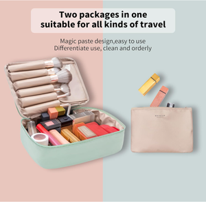 Sac <span class=keywords><strong>de</strong></span> voyage pour maquillage en nylon imperméable pour hommes et femmes, grand format, portable, avec fermeture à glissière - Product Image 6
