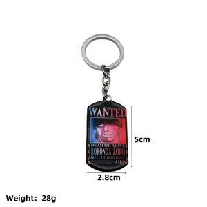 Anime Luffy Robin Wanted Cartoon Stainless Steel UV Printing Keychain Steel Key Chain Rings Backpack Pendant DIY Crafting Gifts - Product Image 5