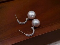 Perles d'eau douce naturelles blanches de 10-11 mm, qualité AAAAA, paire assortie pour la fabrication de bijoux et de boucles d'oreilles DIY