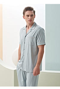 Nuevos pijamas de primavera para <span class=keywords><strong>hombre</strong></span>, Conjunto de <span class=keywords><strong>pijama</strong></span> de manga corta para <span class=keywords><strong>hombre</strong></span>, pijamas completos puros para <span class=keywords><strong>hombre</strong></span>, ropa de dormir, ropa de casa - Product Image 4