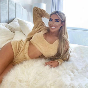 Venta al por mayor suave invierno dormir felpa 3 piezas <span class=keywords><strong>pijamas</strong></span> ropa conjunto ropa de casa para las mujeres - Product Image 5