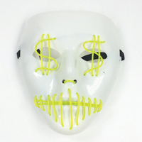Offre Spéciale rechargeable LED EL fil masque facial populaire Halloween musique fête lumineuse dans le noir effet lumineux