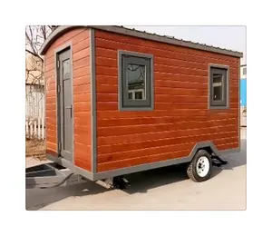 中国木制移动房屋旅行拖车小房子待售，室内设计完美
