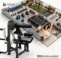 Machines de musculation à charge libre pour la musculation, incluant un appareil d'extension dorsale, pour salle de sport de 100 mètres carrés