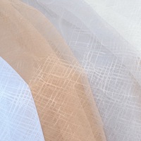 Tissu en mousseline de soie 100 % polyester 20D bleu respirant ultra-fin 23 g/m² pour doublure ou vêtement, tissu en tulle doux comme de la soie