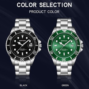 Montre-bracelet mécanique pour homme SANDA 7036, bracelet en acier massif, étanche, lumineuse, calendrier, montre décontractée pour affaires - Product Image 2