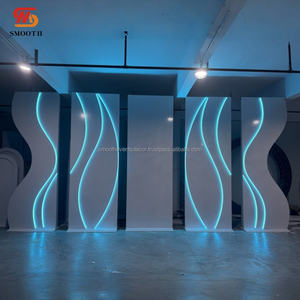 SMOOTH Factory Direct Blue Led PVC <b>Backdrop</b> <b>Stand</b> With Light Strip Wedding <b>Backdrop</b> Decoration For Events - Product Image 2