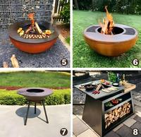 Barbecue-gril extérieur multifonctionnel en acier Corten sur mesure, résistant à la rouille, pour jardin et cour arrière, vente en gros