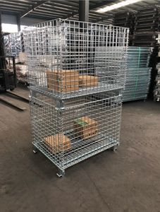 Conteneur pliable <span class=keywords><strong>de</strong></span> grillage d'entrepôt galvanisé par <span class=keywords><strong>pile</strong></span> en acier <span class=keywords><strong>de</strong></span> stockage se pliant avec la feuille <span class=keywords><strong>de</strong></span> pp - Product Image 4