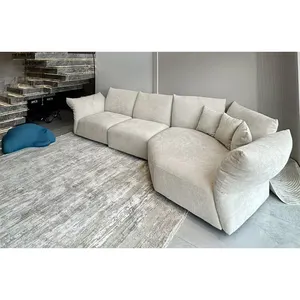 italian design simple sofa petal fabric light luxury curved corner special-shaped Nordic villa sofa