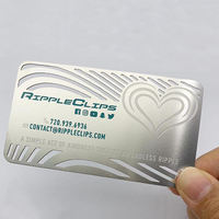 Carte de visite professionnelle en métal personnalisée avec logo personnel, durable, en acier inoxydable, taille carte de crédit, découpée au laser, pour membre VIP