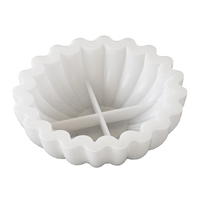 Nouveauté Moule en silicone DIY à grain fin pour pot, vase, ou récipient en forme de bol ondulé 3D pour béton, résine ou plâtre