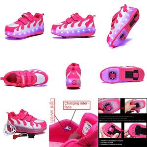Vente en gros de chaussures à lumière LED simple face pour hommes/femmes patins à roulettes lumineux doublure en maille pour l'extérieur - Product Image 5