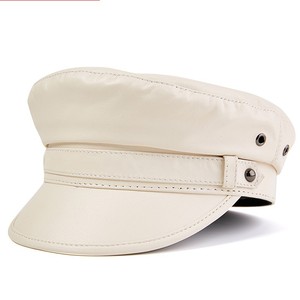 Chapeau de <span class=keywords><strong>marin</strong></span> en cuir véritable pour femme, prêt à être expédié en gros, chapeau de newsboy, chapeau de cabbie, chapeau de boulanger, chapeau de pêcheur, chapeau de capitaine - Product Image 6
