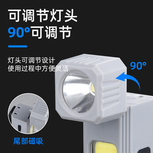 Mini lampe frontale COB rechargeable, légère, multifonction, avec lumière latérale, base magnétique, lampe de poche portable - Product Image 3