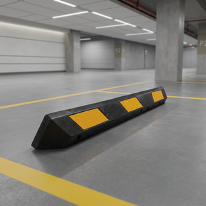 AU Standard Heavy-Duty Durable 1650mm Black+Yellow <b>Rubber</b> Wheel Stopper Curbs for Car Parking Lot 14kg by Wesure Safety - Product Image 3