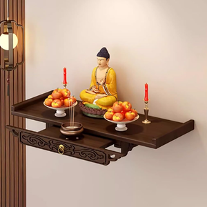 Özel çin tarzı tanrı standı ahşap buda sunak raf sunan kabine buda ile çekmece - Product Image 6