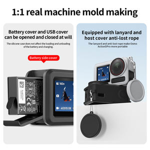 Ensemble d'accessoires pour caméra de sport pour DJI <span class=keywords><strong>Action</strong></span> 5Pro Housse d'objectif en silicone Sac de rangement pour <span class=keywords><strong>film</strong></span> trempé Anti-chute de corde - Product Image 5