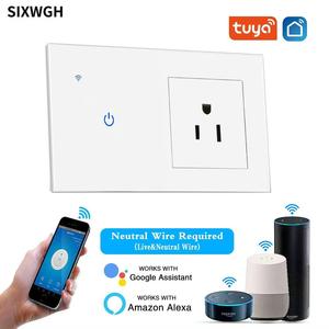 Interruptor de luz WiFi <span class=keywords><strong>inteligente</strong></span> estándar de EE. UU. SIXWGH, salida <span class=keywords><strong>Alexa</strong></span>/Google Home, temporizador de Panel de vidrio táctil Compatible, requiere neutro 10A 240V - Product Image 2