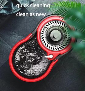 Self Wringing Dirty <strong>and</strong> Clean Water System 360&deg; Rotating Square <strong>Mop</strong> <strong>and</strong> <strong>Bucket</strong> Set with Replaceable Microfiber <strong>Mop</strong> Pads - Product Image 5