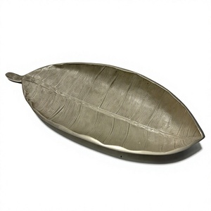 Bandeja Decorativa de Metal con Forma de Hoja Plateada de Lujo, Centro de Mesa para Frutas, Plato para Mesa de Comedor, Sala de Estar, Hotel, Venta al por Mayor - Product Image 2
