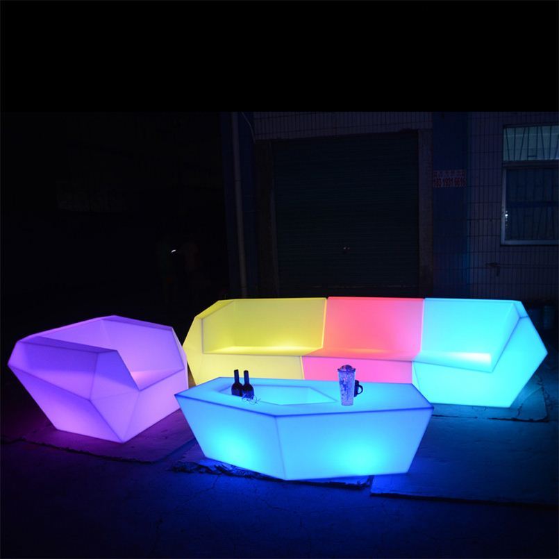 Ensemble table et chaises led, canapés, éclairage de luxe, d'appoint, bar, 2 pièces
