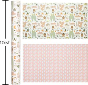 Original pink double-sided cute baby clothing pattern aluminum-coated <b>paper</b> <b>packaging</b> for baby shower in stock - Product Image 4