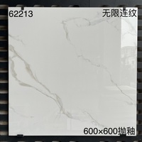 Carreaux de sol en céramique modernes blancs Carrara brillants 60x60 avec des propriétés antibactériennes et antidérapantes pour une utilisation dans les hôpitaux et les appartements