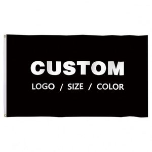 Factory Wholesale 100D Polyester Digital Printing Good Quality Black Custom Flags <b>Banners</b> - Product Image 1