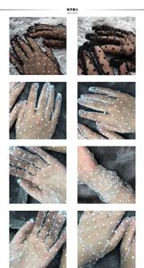 Articles de mode de haute qualité, gants pour femmes, extensibles, sexy, en dentelle, longs, en tulle, mitaines à doigts entiers, transparents, élégants, gants de conduite pour femmes - Product Image 3