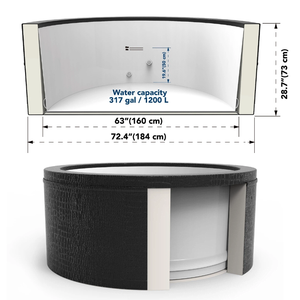 Spa de massage rond portable en mousse écologique pour 6 personnes, 184 cm x 73 cm, noir, avec <span class=keywords><strong>pompe</strong></span> classique - Product Image 2