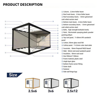 Maison conteneur de luxe moderne préfabriquée 20FT/40FT, 1 chambre, design extensible portable, villa/bureau, garantie 5 ans