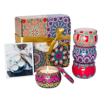 Vente en gros Aromathérapie Coffret cadeau de luxe en étain pour décoration intérieure pas cher Bougies parfumées en cire de soja pour femmes