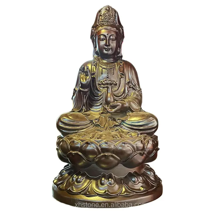Antikes natürliches Ebenholz aus Guanyin Sitzende Buddha-Statue Holz schnitzerei Kuanyin valokites hvara Guan yin Skulpturen Kuwan Yin